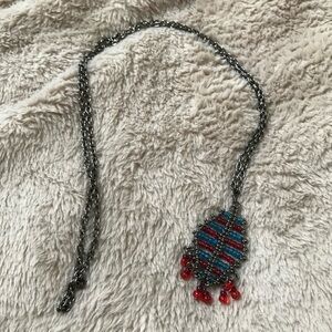 ♥️5/$20 Red & Blue Beaded Chain Necklace